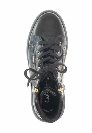 Gabor® Schnürstiefeletten, Glattleder, Reißverschluss, Für Damen SCHWARZ (GOLD) 4 Gabor® Schnürstiefeletten, Glattleder, Reißverschluss, Für Damen SCHWARZ (GOLD) – Bild 2