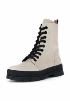 Gabor® Leder Stiefelette Beige/ Schwarz