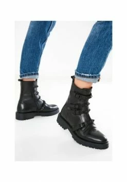 INUOVO Leder Stiefelette Schwarz