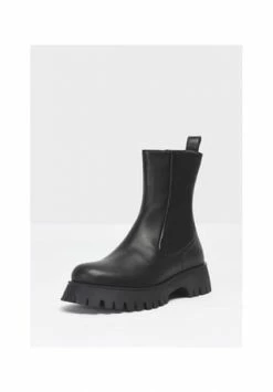 INUOVO Leder Stiefelette Schwarz