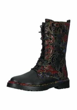 LAURA VITA® Leder/Textil Stiefelette Schwarz