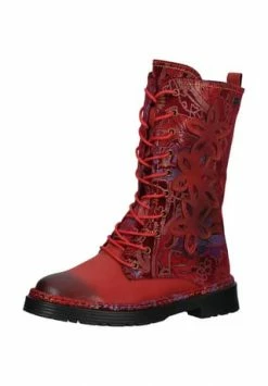 LAURA VITA® Leder/Textil Stiefelette Rot