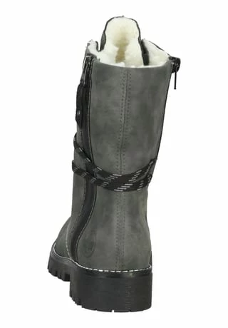 Rieker Lederimitat Stiefelette Grau/ Schwarz 7 Rieker Lederimitat Stiefelette Grau/ Schwarz – Bild 5