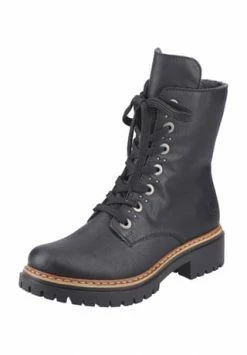 Rieker Schnürstiefeletten, Kunstleder, Für Damen SCHWARZ