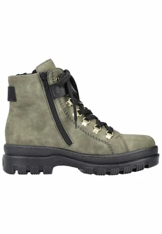 Rieker Lederimitat Stiefelette Grün/ Schwarz 6 Rieker Lederimitat Stiefelette Grün/ Schwarz – Bild 4