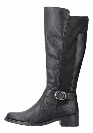 Rieker Lederimitat Stiefel Schwarz 4 Rieker Lederimitat Stiefel Schwarz – Bild 2