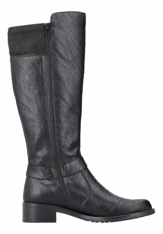 Rieker Lederimitat Stiefel Schwarz 6 Rieker Lederimitat Stiefel Schwarz – Bild 4