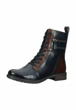 BAGATT Leder Stiefelette Dunkelblau/ Braun